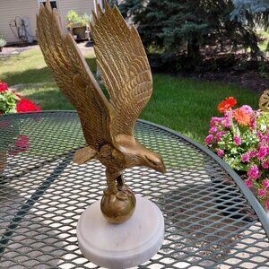 American Eagle Brass Statue on Marble Stand